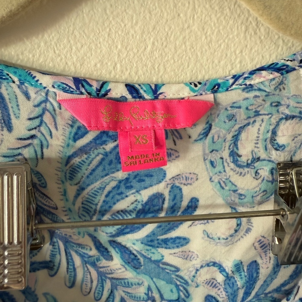Lilly Pulitzer Vibrant Blue and White Floral Dress - Picture 2 of 7